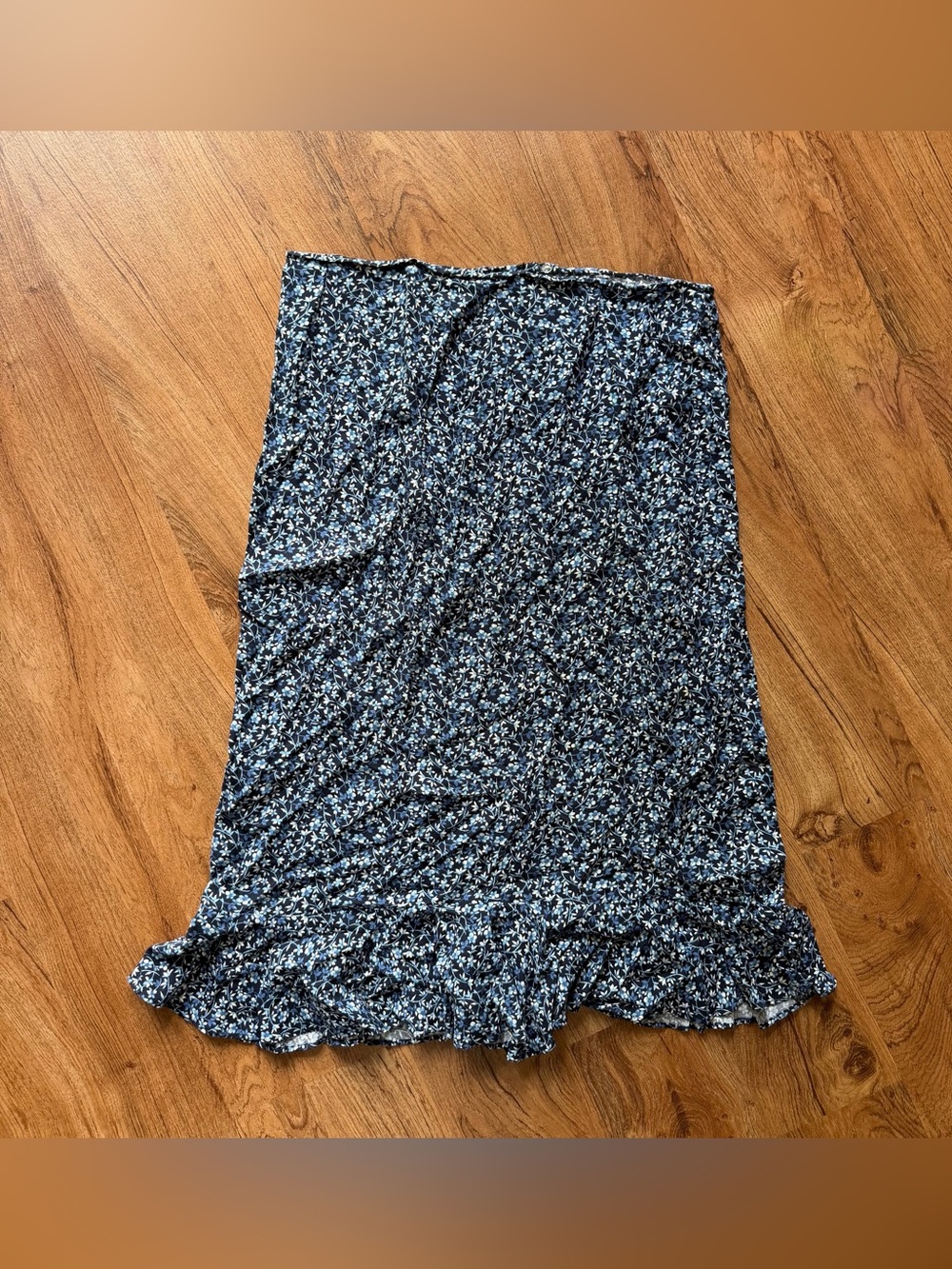 Vintage Fairy Cottagecore Floral Ruffle Hem Maxi Skirt Women’s Sz 12